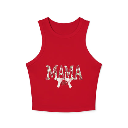 Mama Cherry Floral Racer Tank — Women's Cute Mother's Day Tank Top