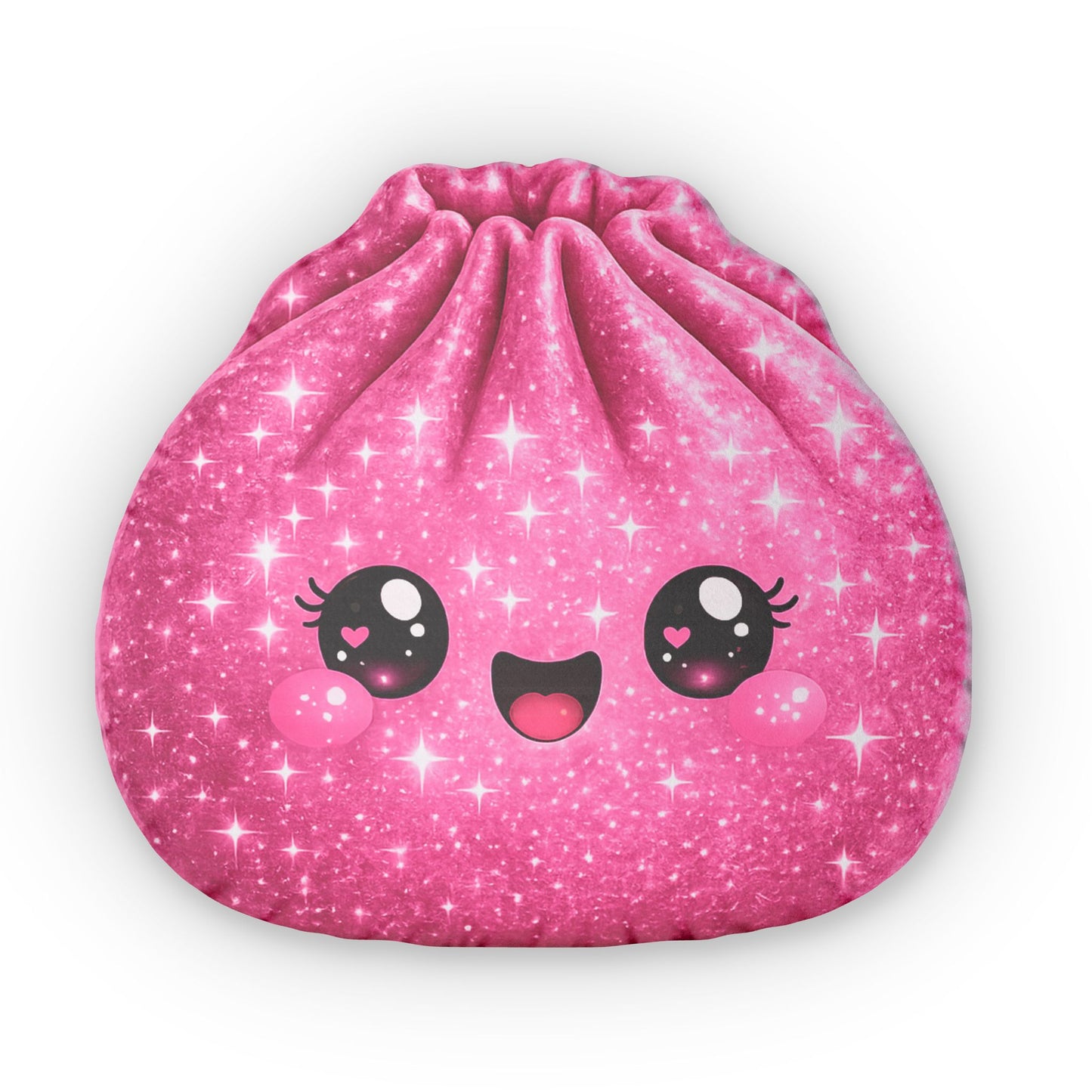 Sparkle Dumpling Pillow — Cute Pink Glitter Plush Accent Pillow