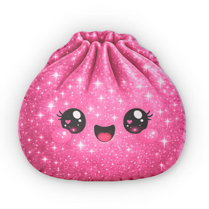 Sparkle Dumpling Pillow — Cute Pink Glitter Plush Accent Pillow