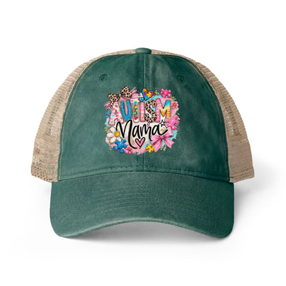 Women's Washed Mesh-Back Cap Autism Mama
