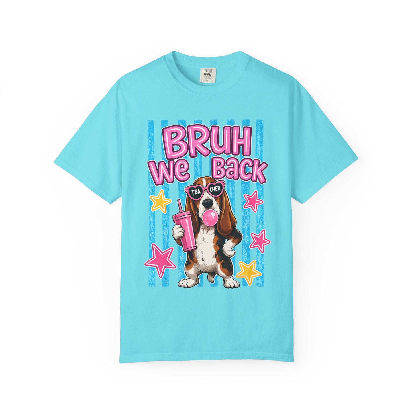 Bruh We Back T-Shirt — Cute Basset Hound Bubblegum Graphic Tee