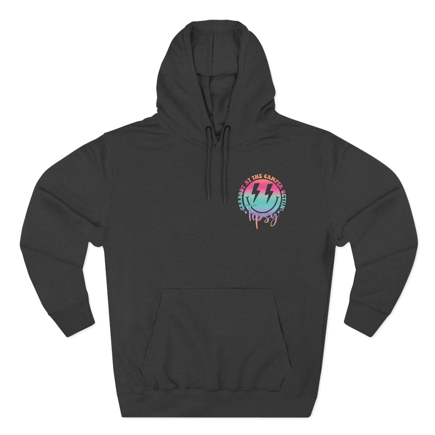 Gettin' Tipsy Camper Hoodie — Retro Pastel Camping Graphic Fleece