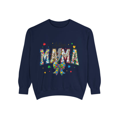 Autism Mama Sweatshirt — Colorful Puzzle Ribbon Mom Pullover