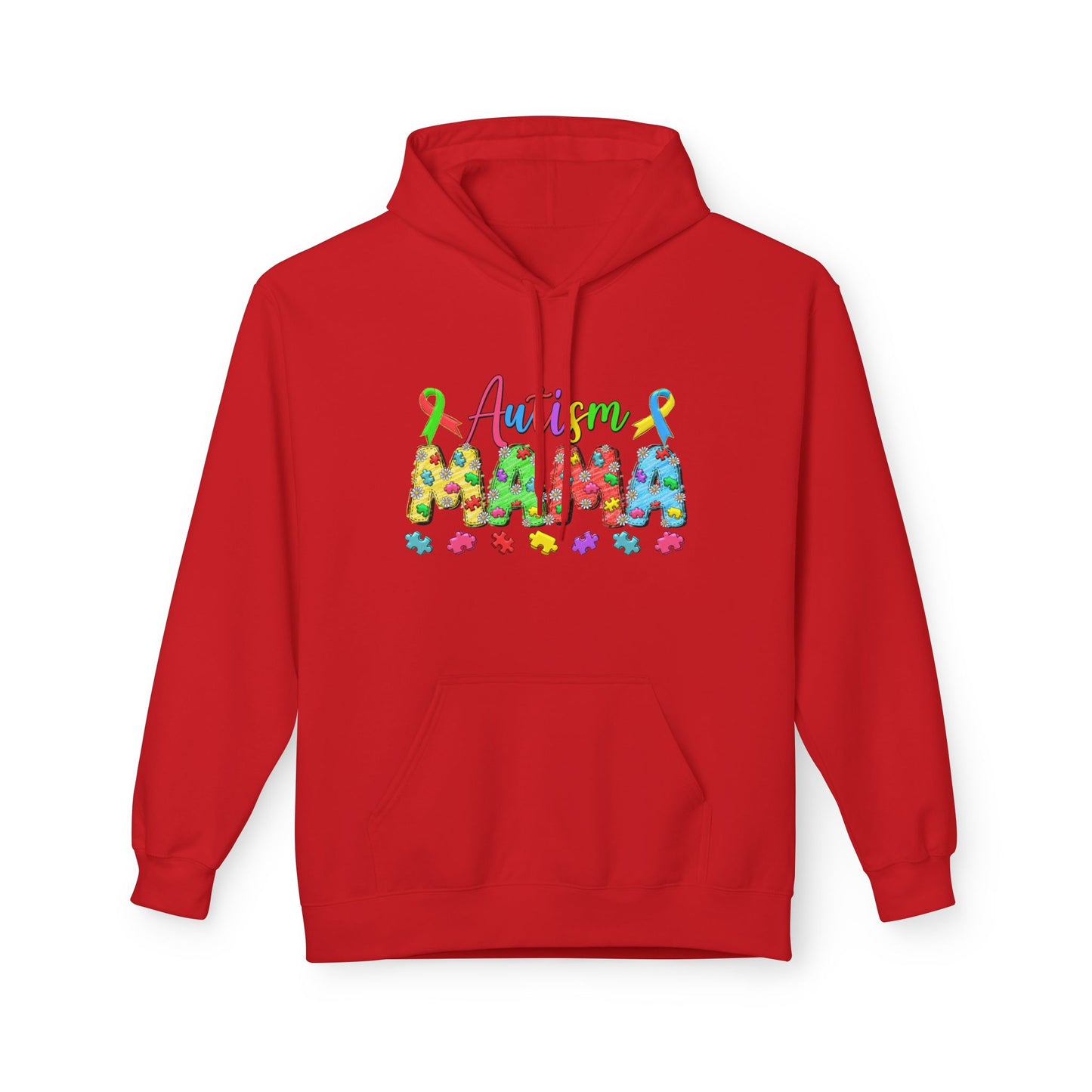 Autism Mama Hoodie — Colorful Puzzle-Print Mom Sweatshirt
