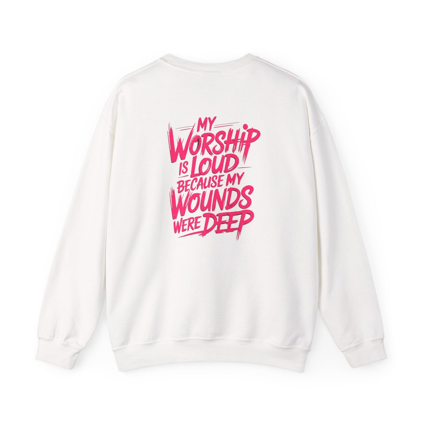 Worship Is Loud Crewneck Sweatshirt — Christian Faith Graphic