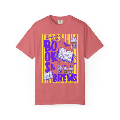 Books & Brews T-Shirt — Coffee Lover Reading Graphic Tee