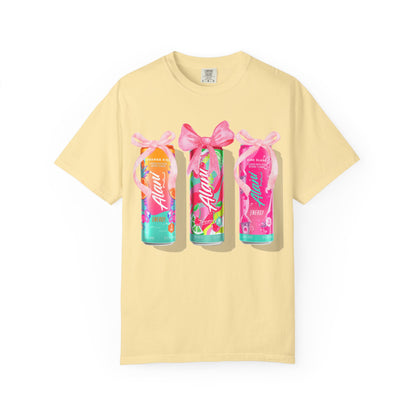 Aloha Soda Trio T-Shirt — Tropical Pink Beverage Graphic Tee