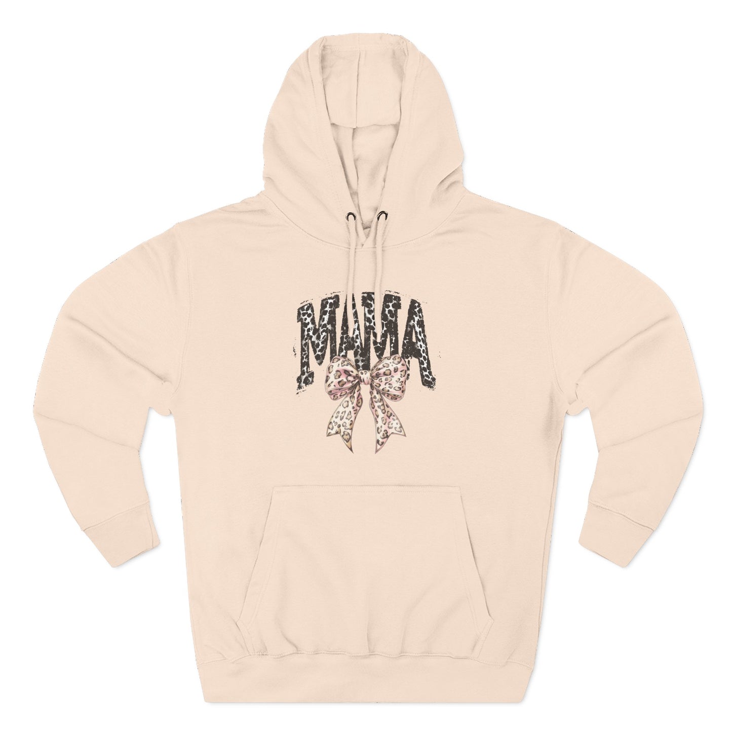 Mama Leopard Bow Hoodie — Mama Graphic Pullover for New Moms & Mother’s Day Gift