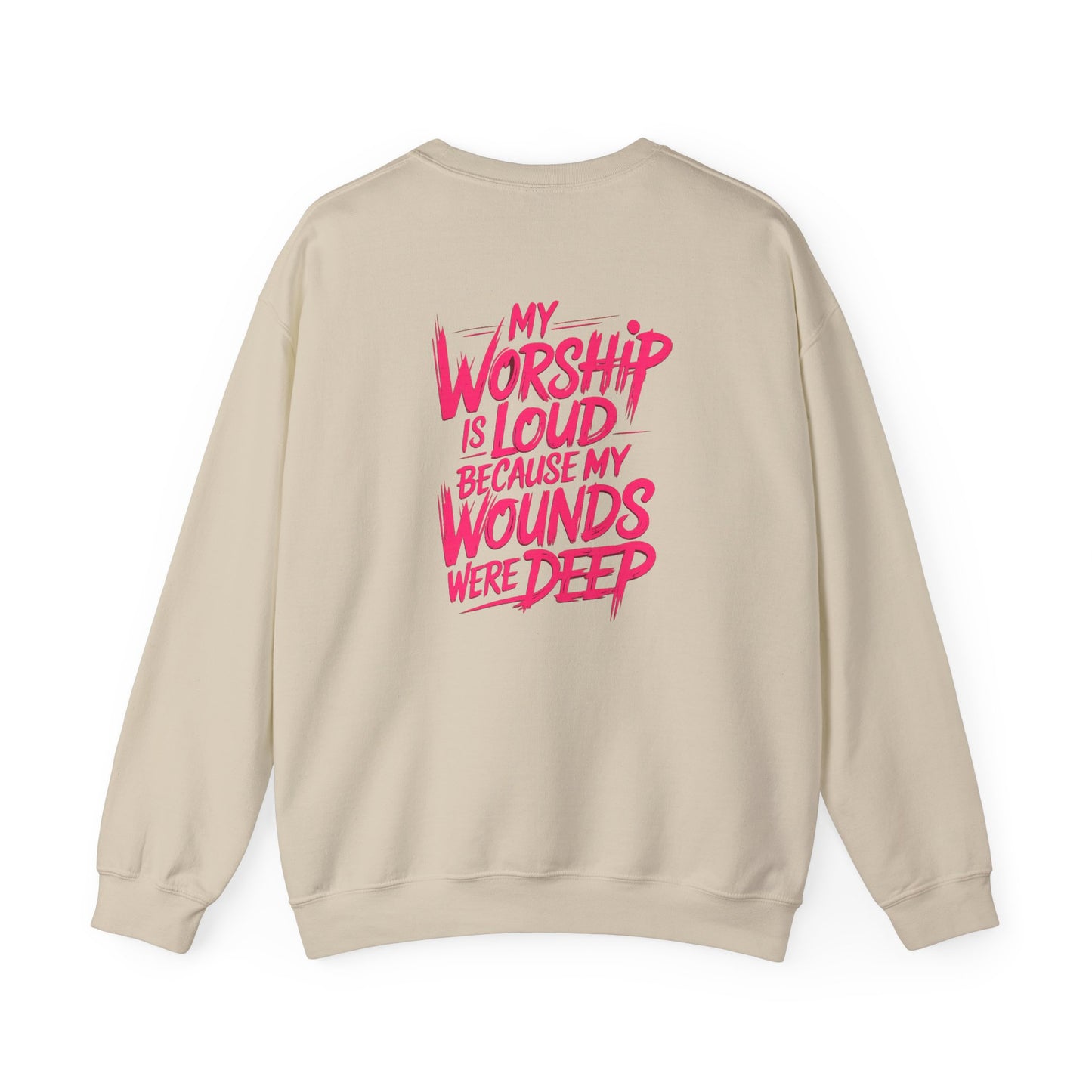 Worship Is Loud Crewneck Sweatshirt — Christian Faith Graphic