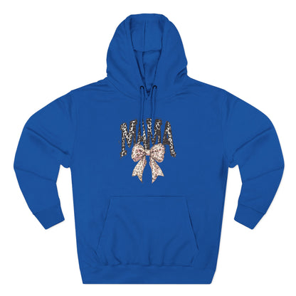 Mama Leopard Bow Hoodie — Mama Graphic Pullover for New Moms & Mother’s Day Gift