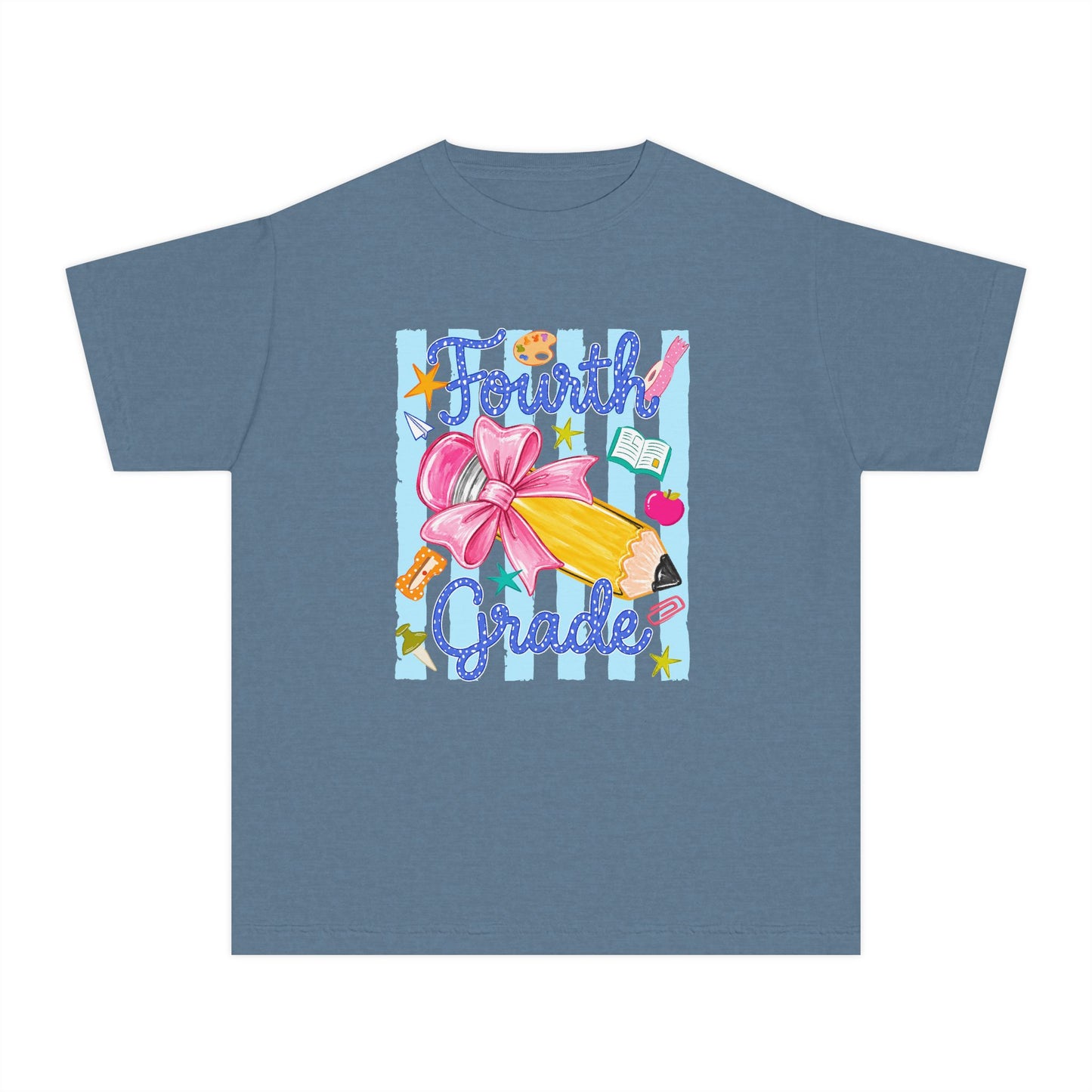 Fourth Grade Youth T‑Shirt — Cute School Supplies Back to School Tee
