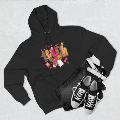 Teacher Cute Graphic Hoodie — "Teach" School Supplies Design
