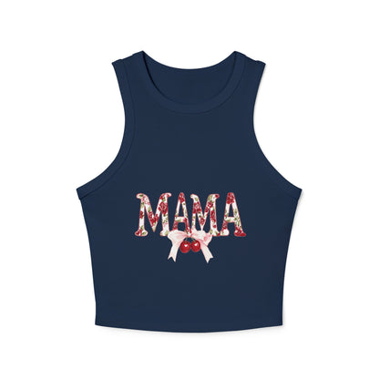 Mama Cherry Floral Racer Tank — Women's Cute Mother's Day Tank Top