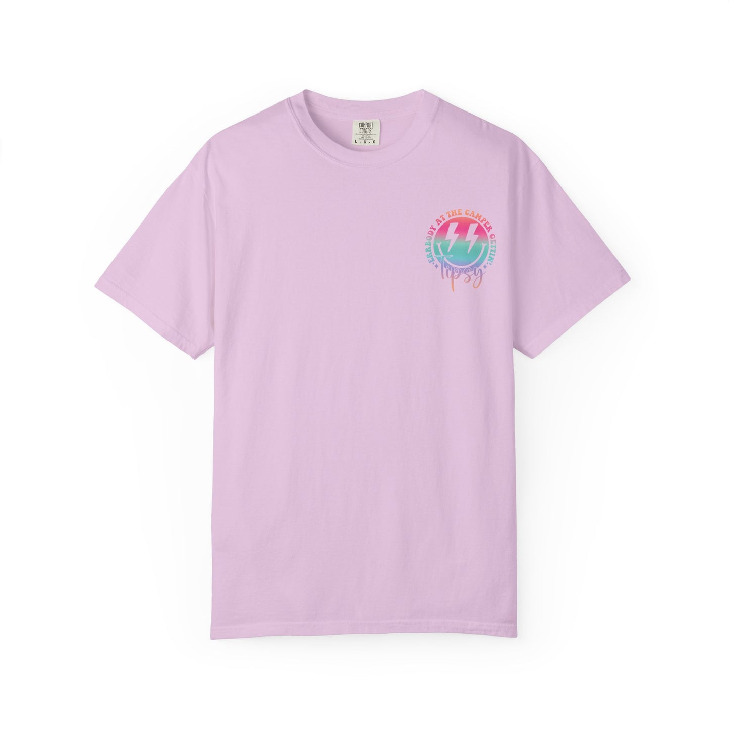 Gettin' Tipsy Camper T-Shirt — Retro Rainbow Camping Tee