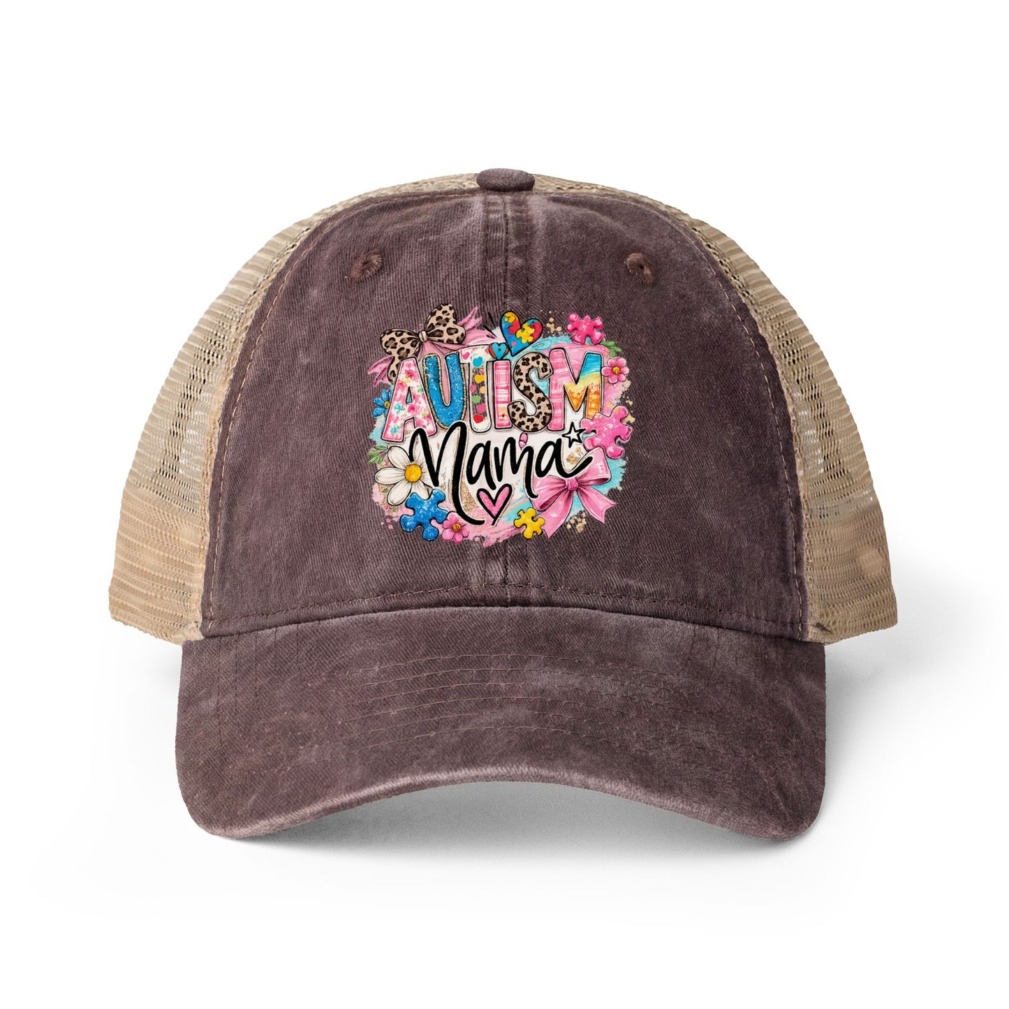 Women's Washed Mesh-Back Cap Autism Mama