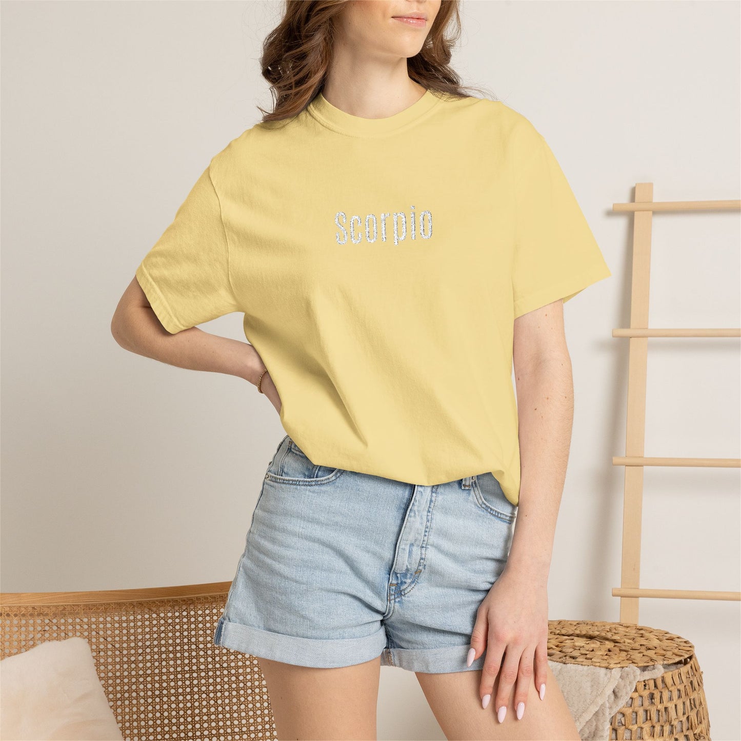 Scorpio Embroidered Script T-Shirt