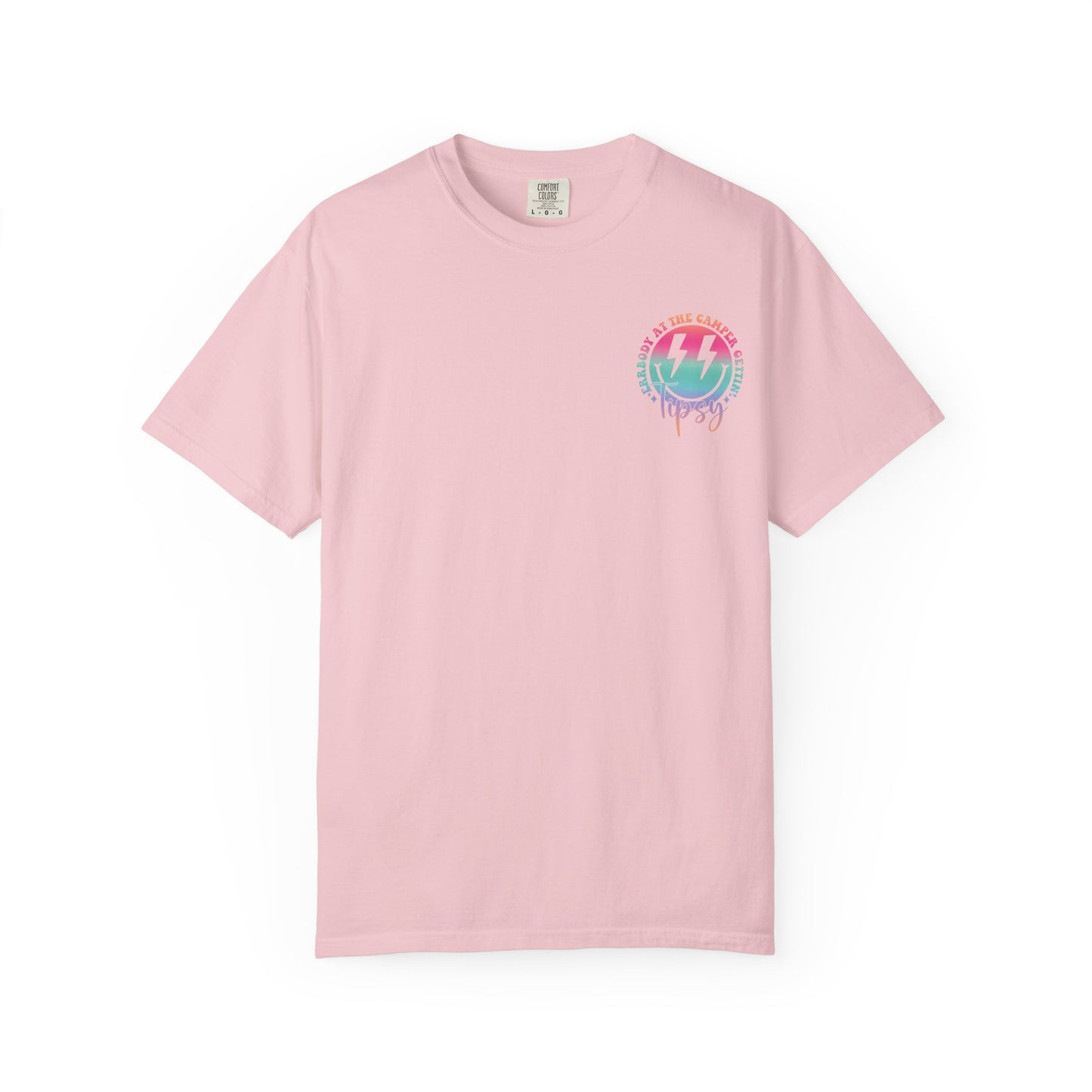 Gettin' Tipsy Camper T-Shirt — Retro Rainbow Camping Tee