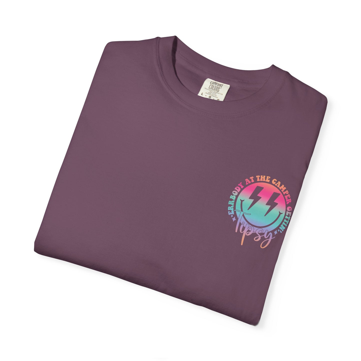 Gettin' Tipsy Camper T-Shirt — Retro Rainbow Camping Tee