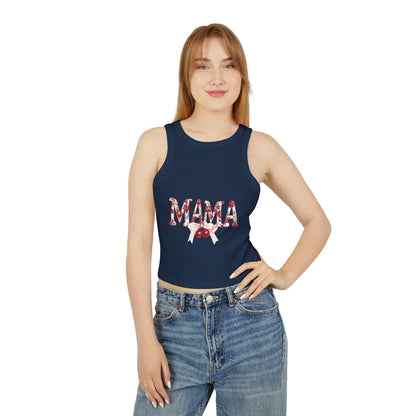 Mama Cherry Floral Racer Tank — Women's Cute Mother's Day Tank Top