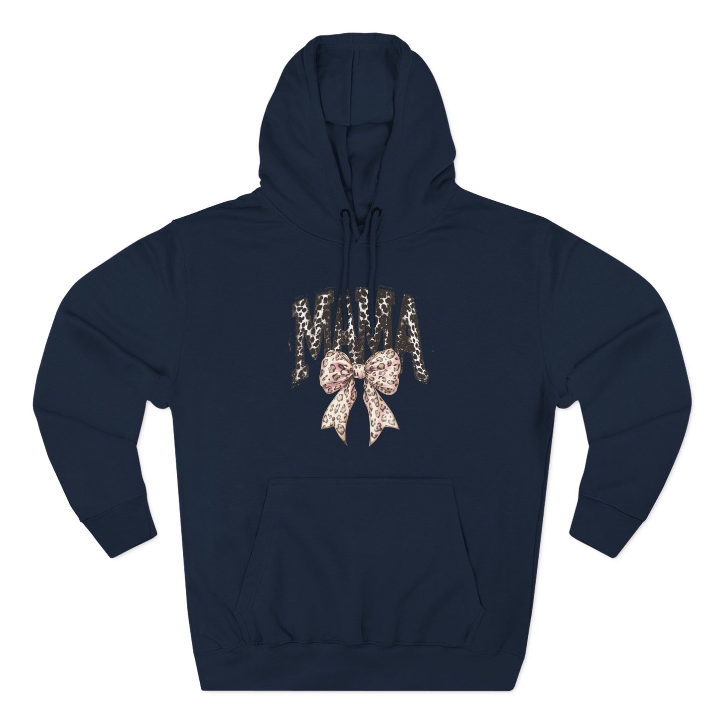 Mama Leopard Bow Hoodie — Mama Graphic Pullover for New Moms & Mother’s Day Gift