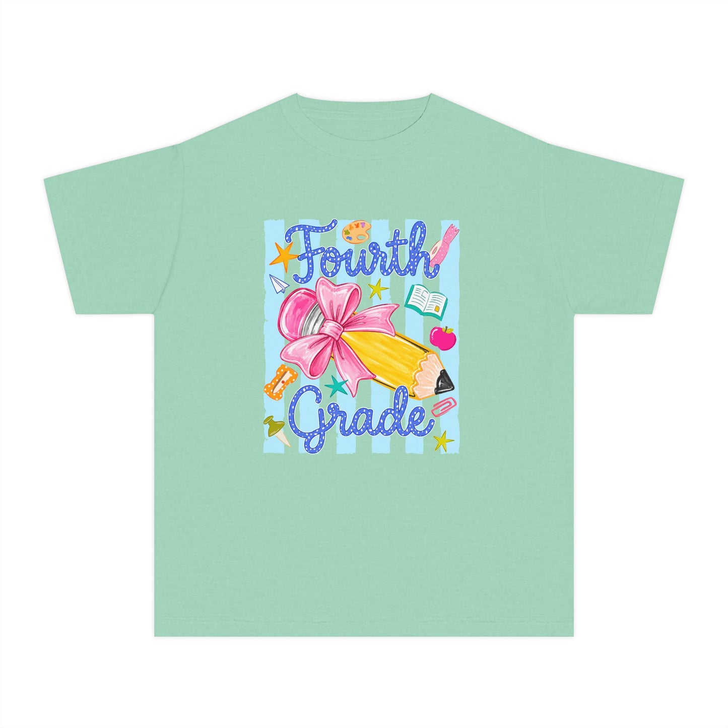 Fourth Grade Youth T‑Shirt — Cute School Supplies Back to School Tee