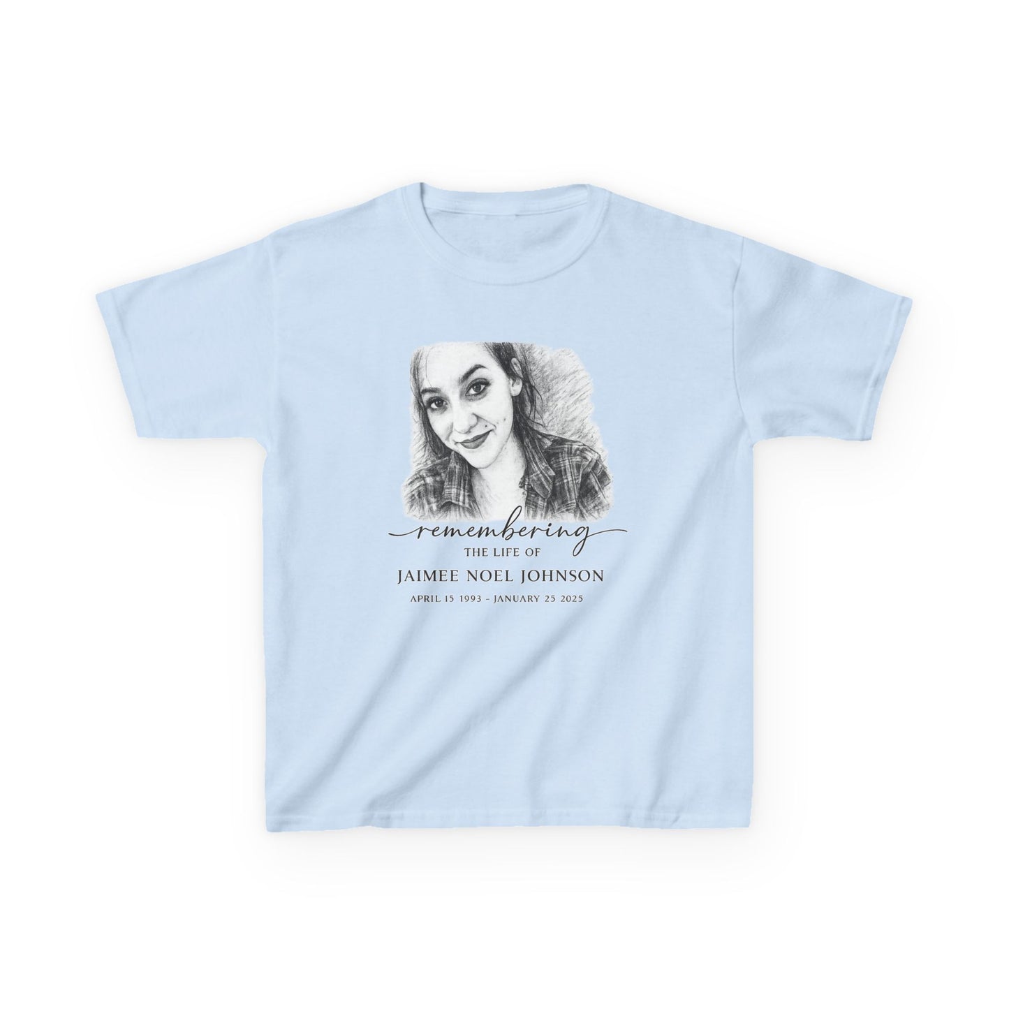 Memorial Kids Tee — "Remembering" Personalized Photo Tribute