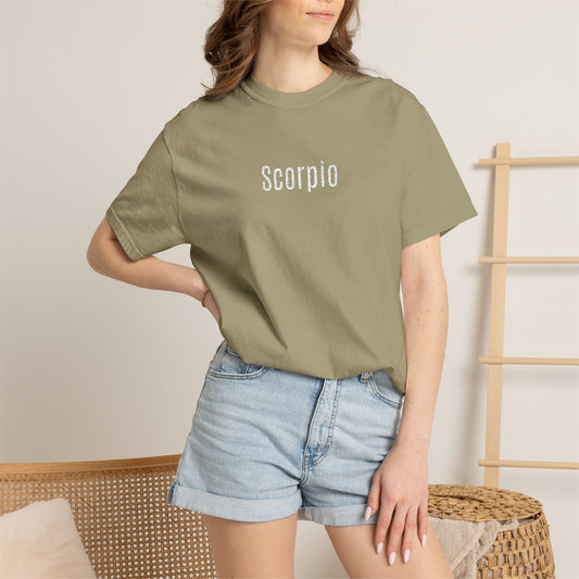 Scorpio Embroidered Script T-Shirt