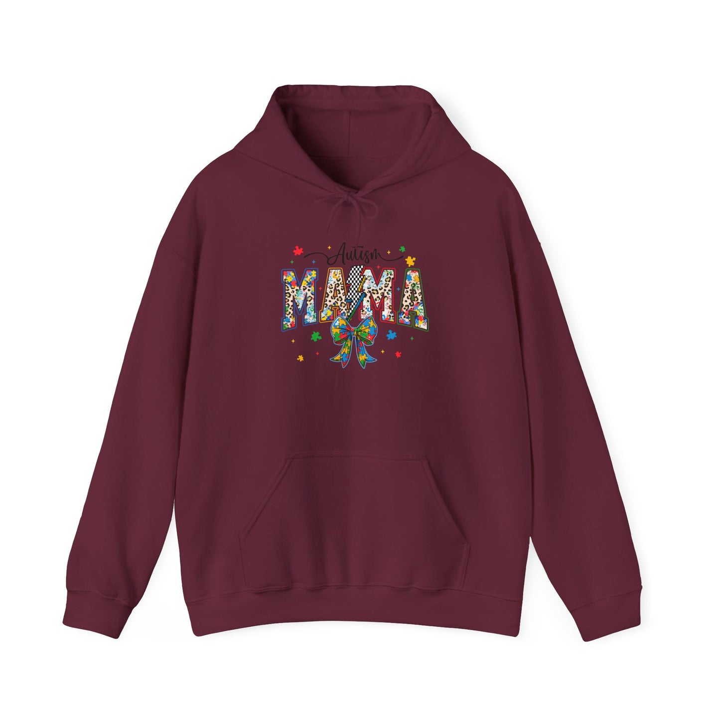 Mama Floral Ribbon Hoodie — Personalized "Mama" Design with Awareness Bow