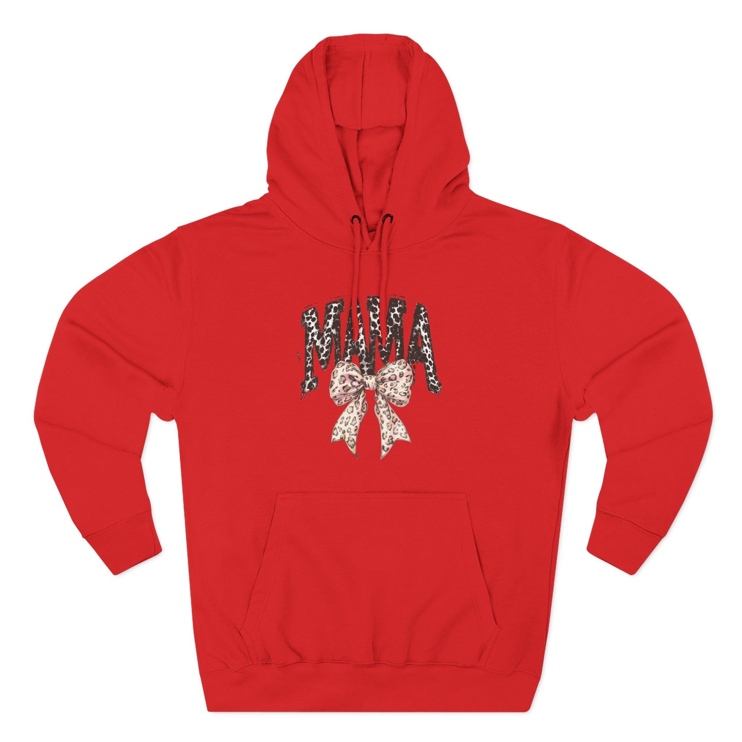 Mama Leopard Bow Hoodie — Mama Graphic Pullover for New Moms & Mother’s Day Gift