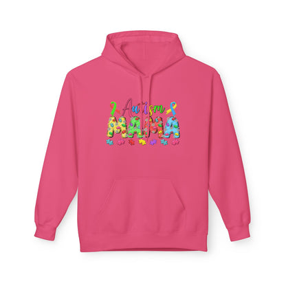 Autism Mama Hoodie — Colorful Puzzle-Print Mom Sweatshirt