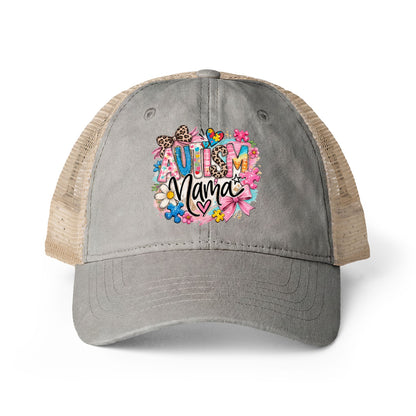 Women's Washed Mesh-Back Cap Autism Mama