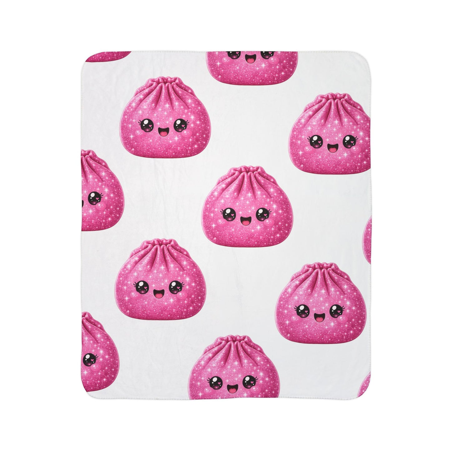 Pink Dumpling Sherpa Blanket — Cute Plush Fleece Throw for Kids & Cozy Gifts