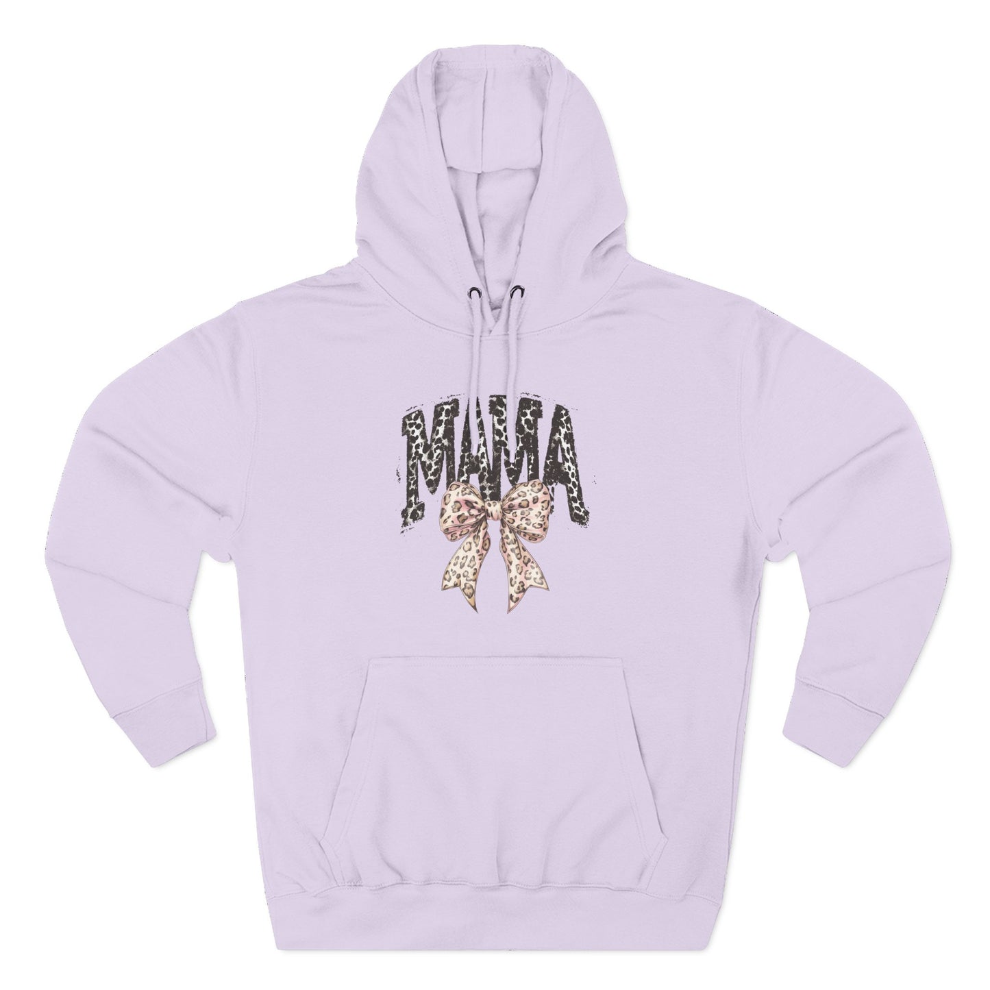 Mama Leopard Bow Hoodie — Mama Graphic Pullover for New Moms & Mother’s Day Gift