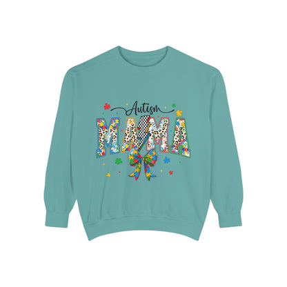 Autism Mama Sweatshirt — Colorful Puzzle Ribbon Mom Pullover