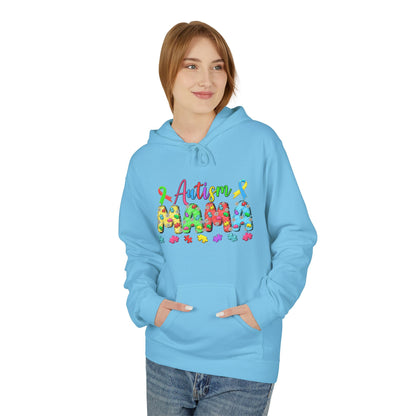 Autism Mama Hoodie — Colorful Puzzle-Print Mom Sweatshirt