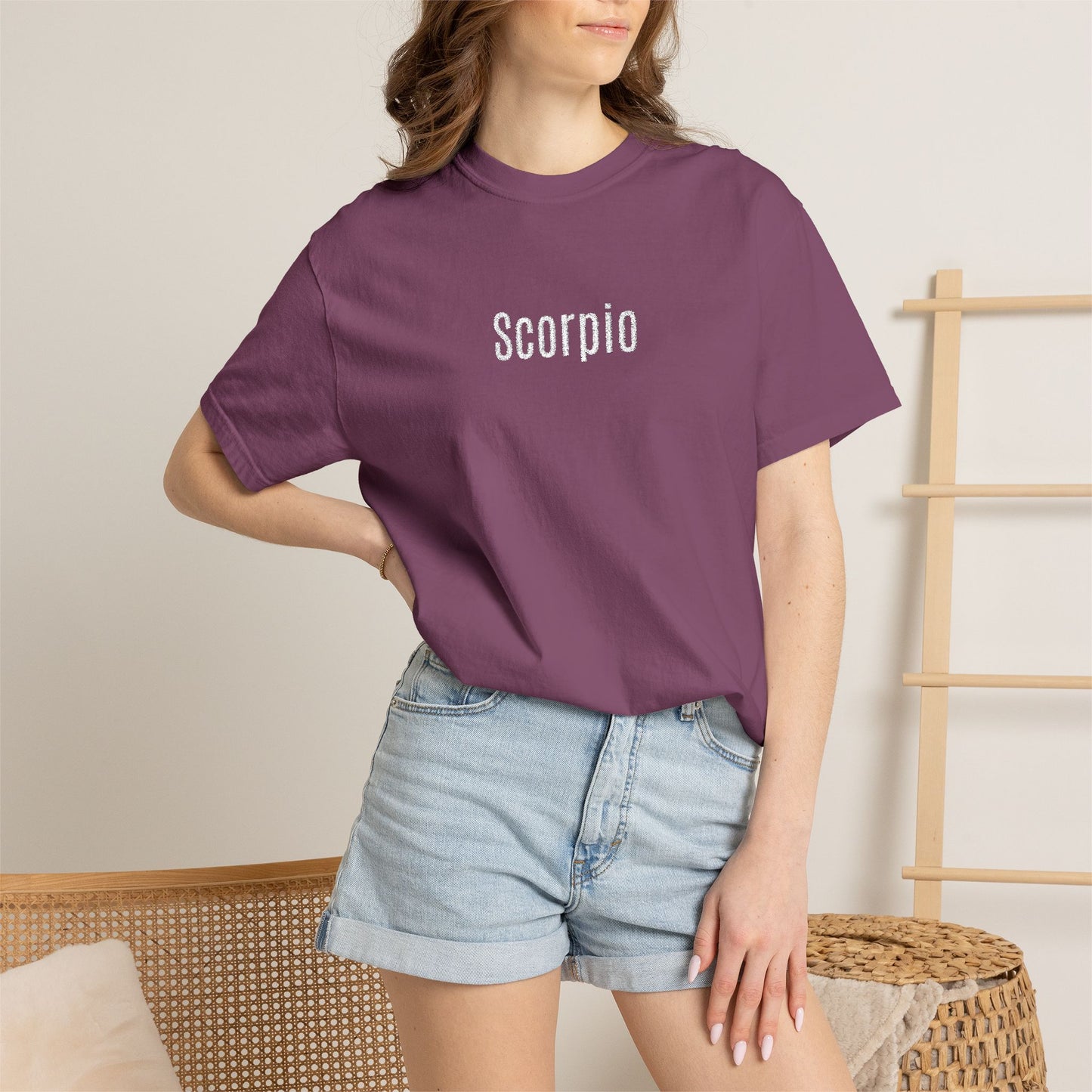 Scorpio Embroidered Script T-Shirt