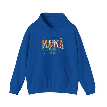 Mama Floral Ribbon Hoodie — Personalized "Mama" Design with Awareness Bow